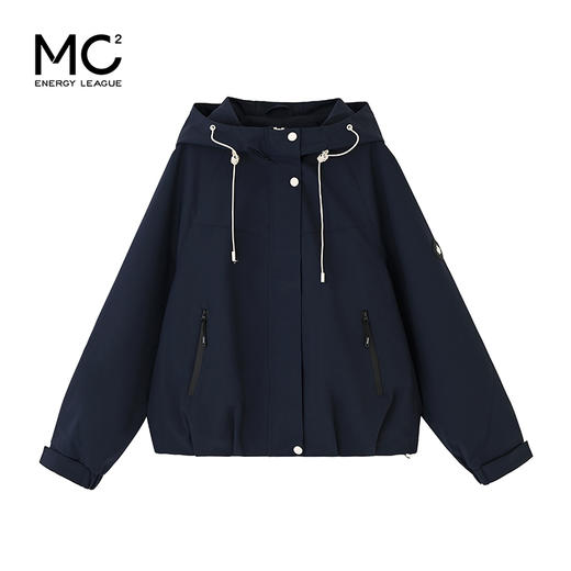 女装连帽净色下摆打褶外套-8008J5232003 商品图0