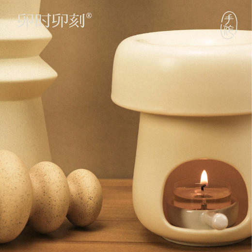 卯时卯刻陶瓷香薰炉精油蜡烛可干烧小众高级烛台香砖家用摆件 商品图1