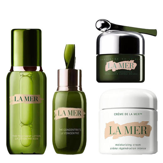 海蓝之谜中王炸四件套新版(精粹水150ml浓缩精华50ml经典面霜60ml绿眼霜15ml)  商品图0