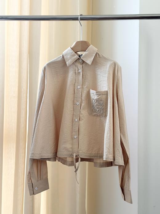 TY293-LOEWE罗意威 Paula's Ibiza SS25 刺绣徽标经典衣领宽松衬衫 女款 卡其色（QQ） 商品图4