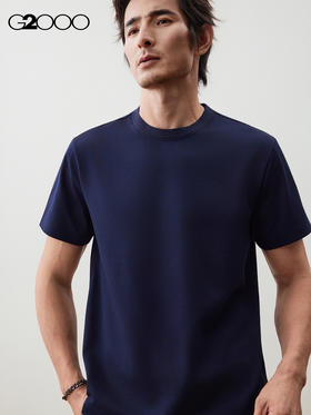 G2000【吸湿/棉质弹/商场新款】男装FW25舒适亲肤百搭针织短袖T恤56143561