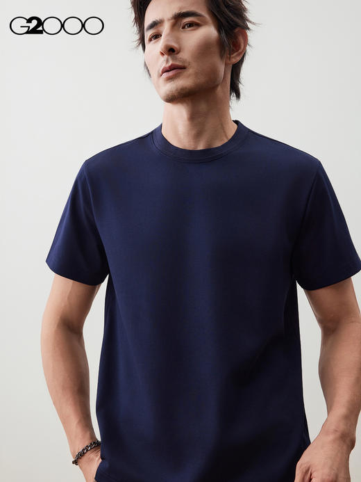 G2000【吸湿/棉质弹/商场新款】男装FW25舒适亲肤百搭针织短袖T恤56143561 商品图0