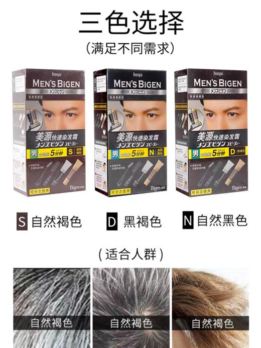 【买3送1】【多规格可选】【新老包装随机发货】美源男士快速染发霜遮盖白发染发膏含染发梳 商品图1