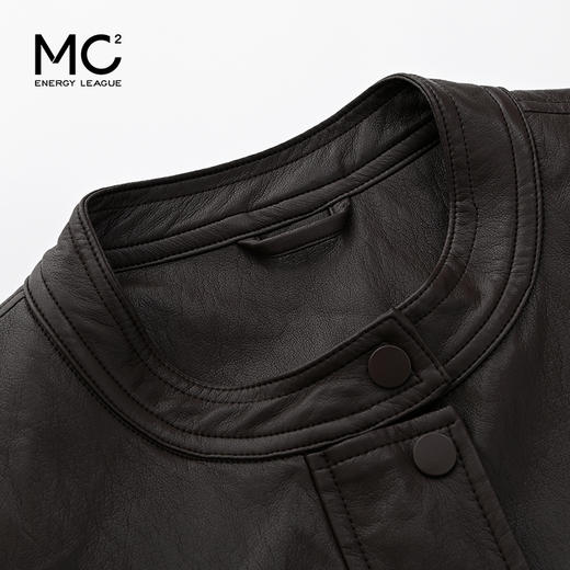 女装圆领下摆抽绳皮衣J5232001 商品图1