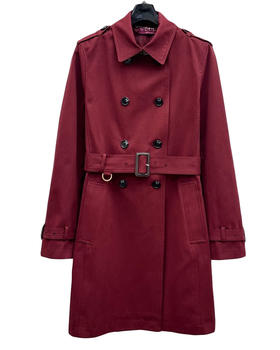 女款棉质腰带风衣外套G00