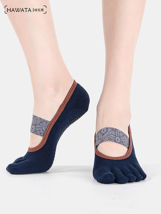 哈瓦塔印花单背点胶五指袜 H160126 商品图2