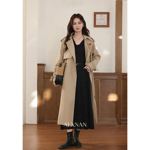 鹿向南「馥郁晚香」设计感长袖黑色连衣裙女秋季新款法式长款裙子 商品图1