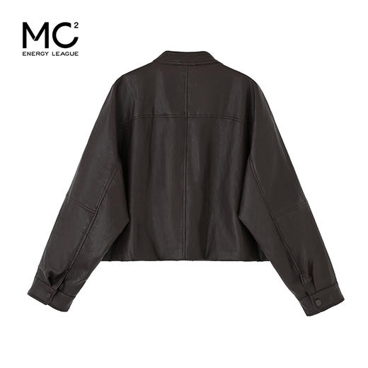 女装圆领下摆抽绳皮衣J5232001 商品图4