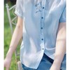 纯棉刺绣短袖衬衫女宽松休闲夏季新款女装气质上衣洋气小衫新中式 商品缩略图4