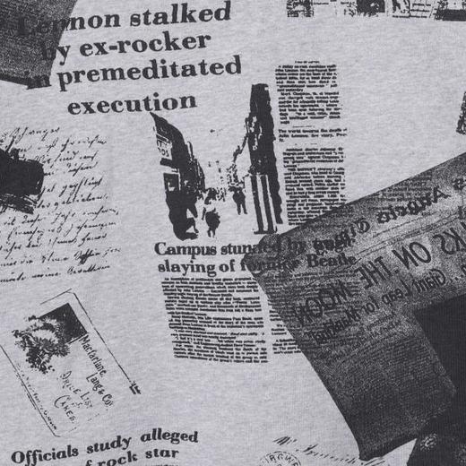 WY1135SDSA男士秋冬新款痞帅男装撞色满印字母圆领套头卫衣时尚复古上衣 商品图3