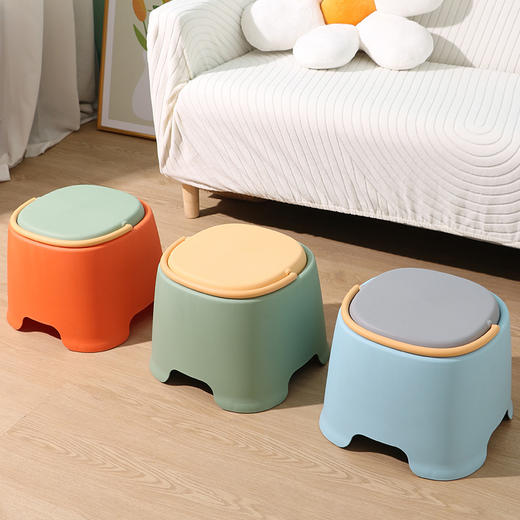 带提手加厚塑料凳子家用成人客厅餐桌椅子防滑板凳浴室茶几小板凳 商品图3