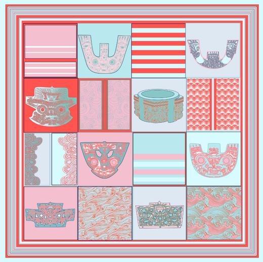 喜得宝文创丝巾《国王气象》艺术数码方巾杭州丝绸100%桑蚕丝素绉缎 商品图7