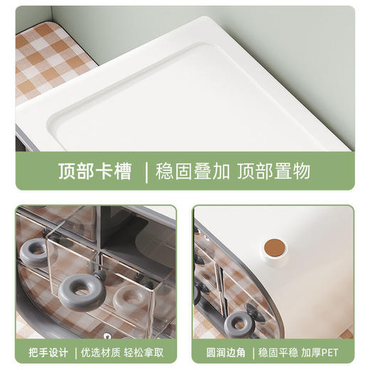 桌面7格抽屉收纳盒多功能桌面整理盒杂物首饰透明盒学生文具笔筒 商品图2