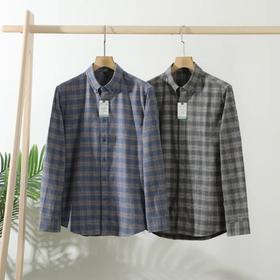 100％纯棉！秋冬休闲保暖柔软磨毛格子长袖衬衫