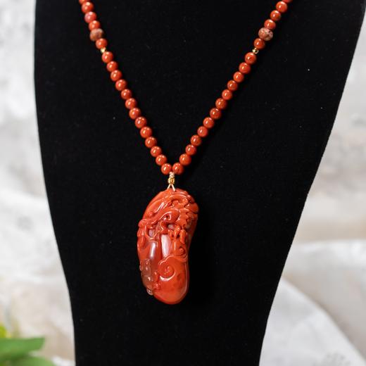 附证书【原矿 天然 ❤️可收藏级别 南红】项链，108珠串，天然柿子红，樱桃红，辣椒红，无裂饱满，值得珍藏【非质量问题不退换】 商品图0