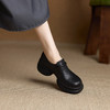 【预售5天】牛皮版~真皮英伦厚底增高圆头魔术贴乐福鞋女复古黑色小皮鞋单鞋YMT&A-3413 商品缩略图4