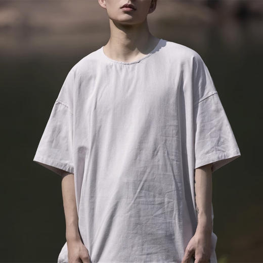 裁缝学苑MH03中国风亚麻套头圆领短袖棉麻t恤纸样男装复古打底衫样板 商品图4