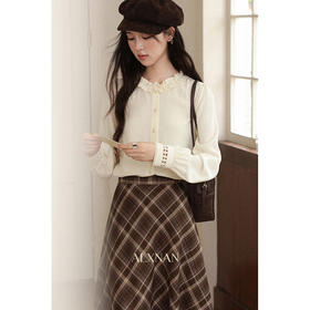 鹿向南「余温絮语」不规则咖色马甲女秋季新款法式高级感背心上衣L569166-1