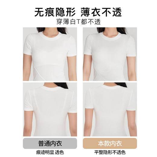 【粉底液隐形】薄款大码冰丝透气提拉防垂内衣女无痕白T伴侣水清玉露 商品图4