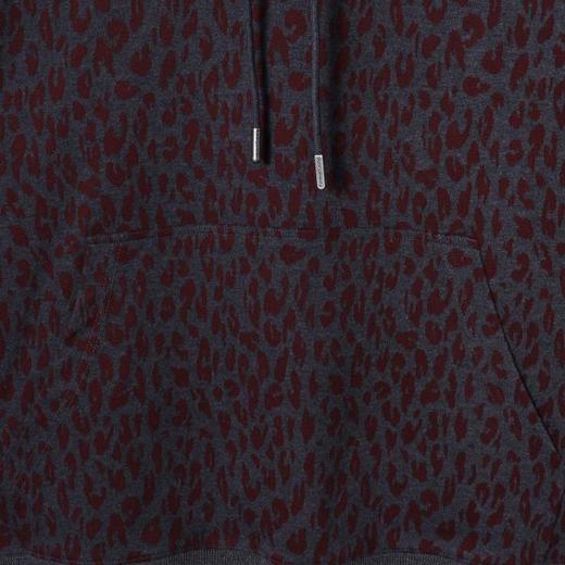 WY1080SDSA男士秋冬新款痞帅男装撞色豹纹印花抽绳连帽卫衣宽松简约上衣 商品图3