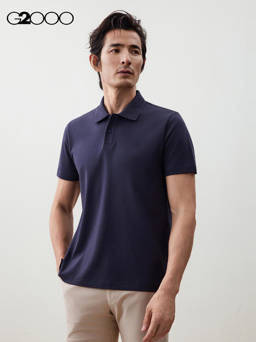 G2000【纯棉/凉感/商场新款】男装FW25柔软亲肤休闲针织短袖POLO56140072 商品图2