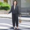 Q1077宽松休闲妈妈装两件套2025秋装新款V领气质显瘦中老年女装潮 商品缩略图1