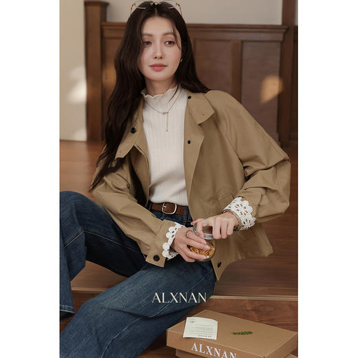 鹿向南「松弛自在」复古蓝色高腰牛仔裤女秋新款显瘦遮肉直筒长裤 商品图3