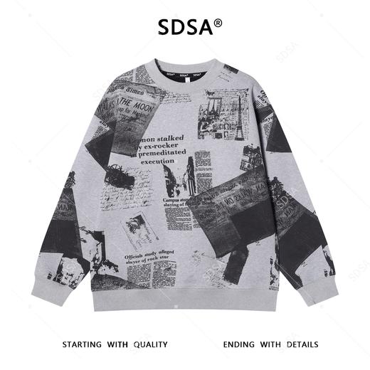 WY1135SDSA男士秋冬新款痞帅男装撞色满印字母圆领套头卫衣时尚复古上衣 商品图2