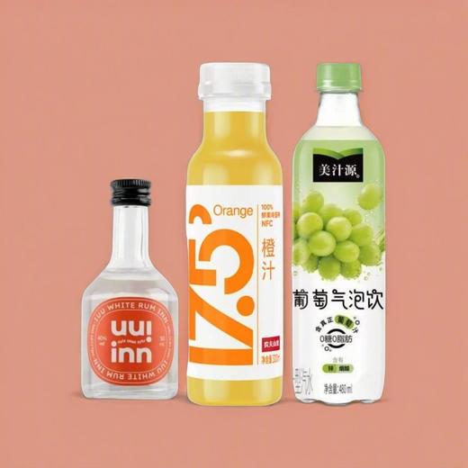 特调DIY：牛引白朗姆酒50ml+农夫山泉175橙汁300ml+美汁源葡萄气泡饮480ml 商品图1