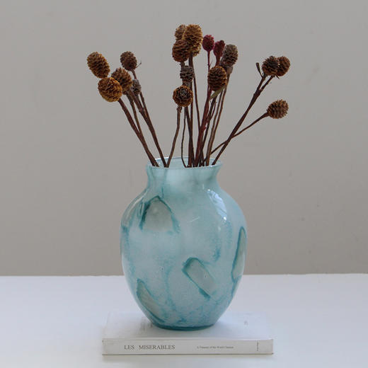 宋代美学蓝云肌理中式轻奢花瓶摆件客厅插花复古琉璃餐桌高级 商品图2