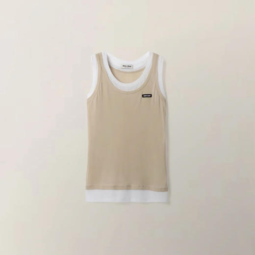 MIU-T 卡其假两件背心 商品图0