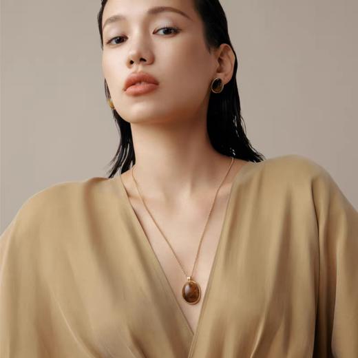 2楼「新品」Fellala/翡拉拉「秋叶」系列宝石项链女款毛衣配饰货号925423201吊牌价1299现价1169 商品图2