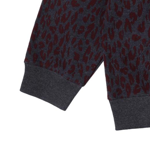 WY1080SDSA男士秋冬新款痞帅男装撞色豹纹印花抽绳连帽卫衣宽松简约上衣 商品图4