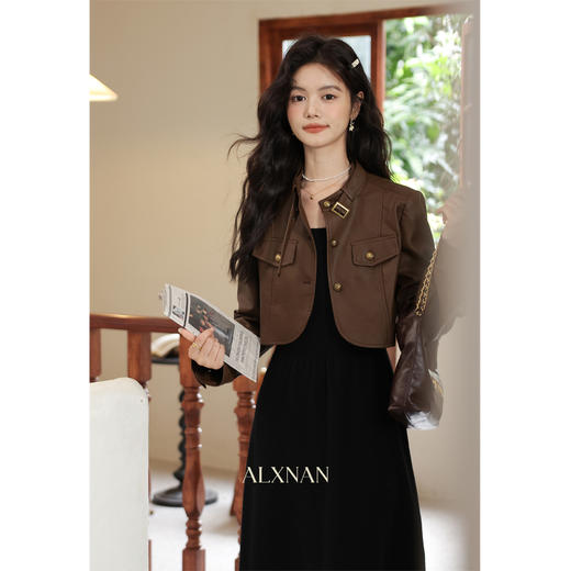 鹿向南「朦胧日记」黑色无袖吊带背心连衣裙巨显瘦A字长裙女初秋LXN32260PY+LXN32050 商品图2