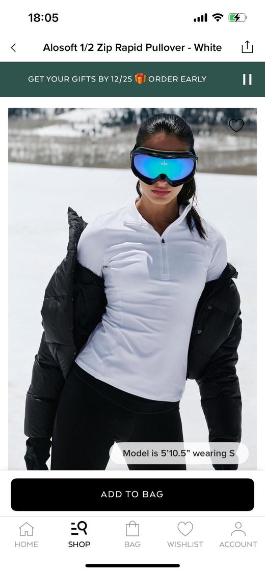 Alo半拉链瑜伽上衣 商品图1