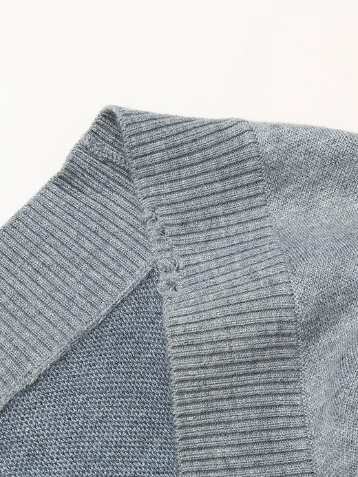 韩系慵懒风灰色针织开衫女 个性涂鸦宽松外搭毛衣外套 商品图2