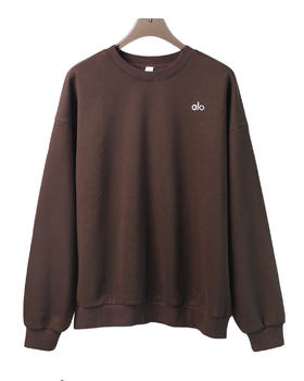 男款logo斜纹毛圈卫衣