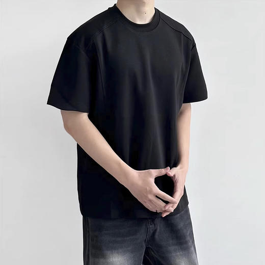 裁缝学苑MH02新款美式复古拼接短袖圆领T恤纸样男装宽松上衣样板 商品图4