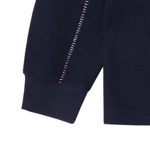 WY1099SDSA男士秋冬新款痞帅男装玉米格撞色缝线圆领长袖T恤百搭舒适潮 商品图4