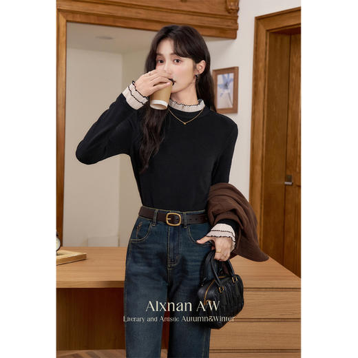 鹿向南「巴黎画报」复古蓝色牛仔裤女2025秋季新款高腰直筒长裤子 商品图3