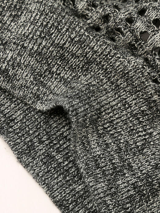 镂空钩花圆领针织衫女 宽松显瘦长袖上衣 商品图4