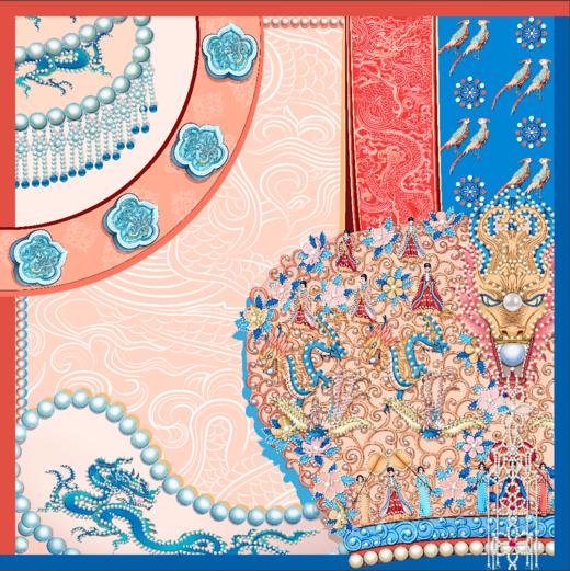 喜得宝文创丝巾《冠礼》数码大方巾 杭州丝绸100%桑蚕丝素绉缎 商品图5