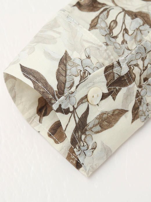 复古文艺风印花衬衫女 宽松显瘦翻领长袖上衣 商品图4