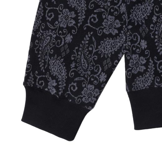 WY1035SDSA男士秋冬新款痞帅男装植物花卉撞色纽扣连帽卫衣百搭宽松上衣 商品图4