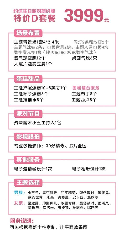 生日派对简约版特价套餐 商品图3