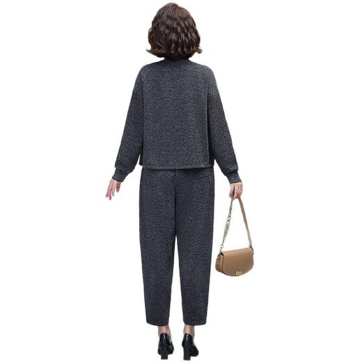 Q1077宽松休闲妈妈装两件套2025秋装新款V领气质显瘦中老年女装潮 商品图4