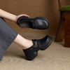 【预售5天】牛皮版~真皮英伦厚底增高圆头魔术贴乐福鞋女复古黑色小皮鞋单鞋YMT&A-3413 商品缩略图2