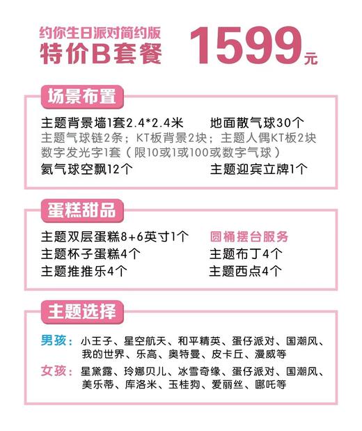 生日派对简约版特价套餐 商品图1