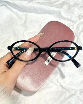 TB20 -MIU MIU缪缪 镜腿字母 醋酸纤维 椭圆形 光学镜架 男女同款情侣款 黑色/玳瑁色（JH）8.31直播款