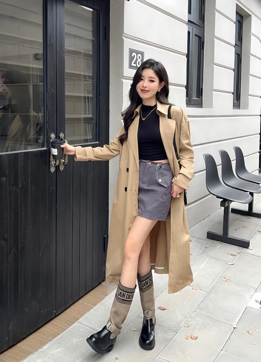 TY301-ICICL*E 之禾 新款丝羊毛精纺平纹落肩风衣(TQC) 商品图2